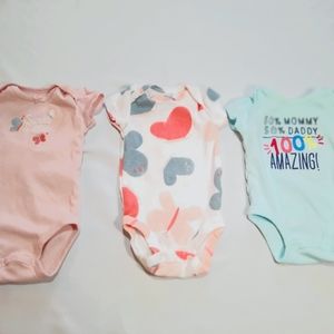 Carters 3M Girls Bodysuits